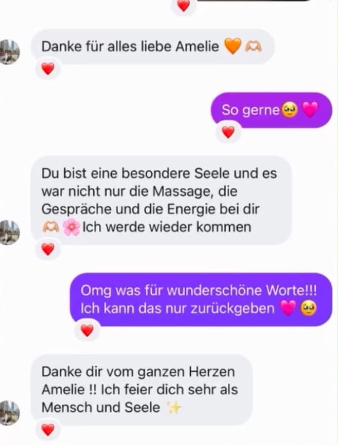 Nachricht einer Kundin nach der Behandlung, Beispiel 4