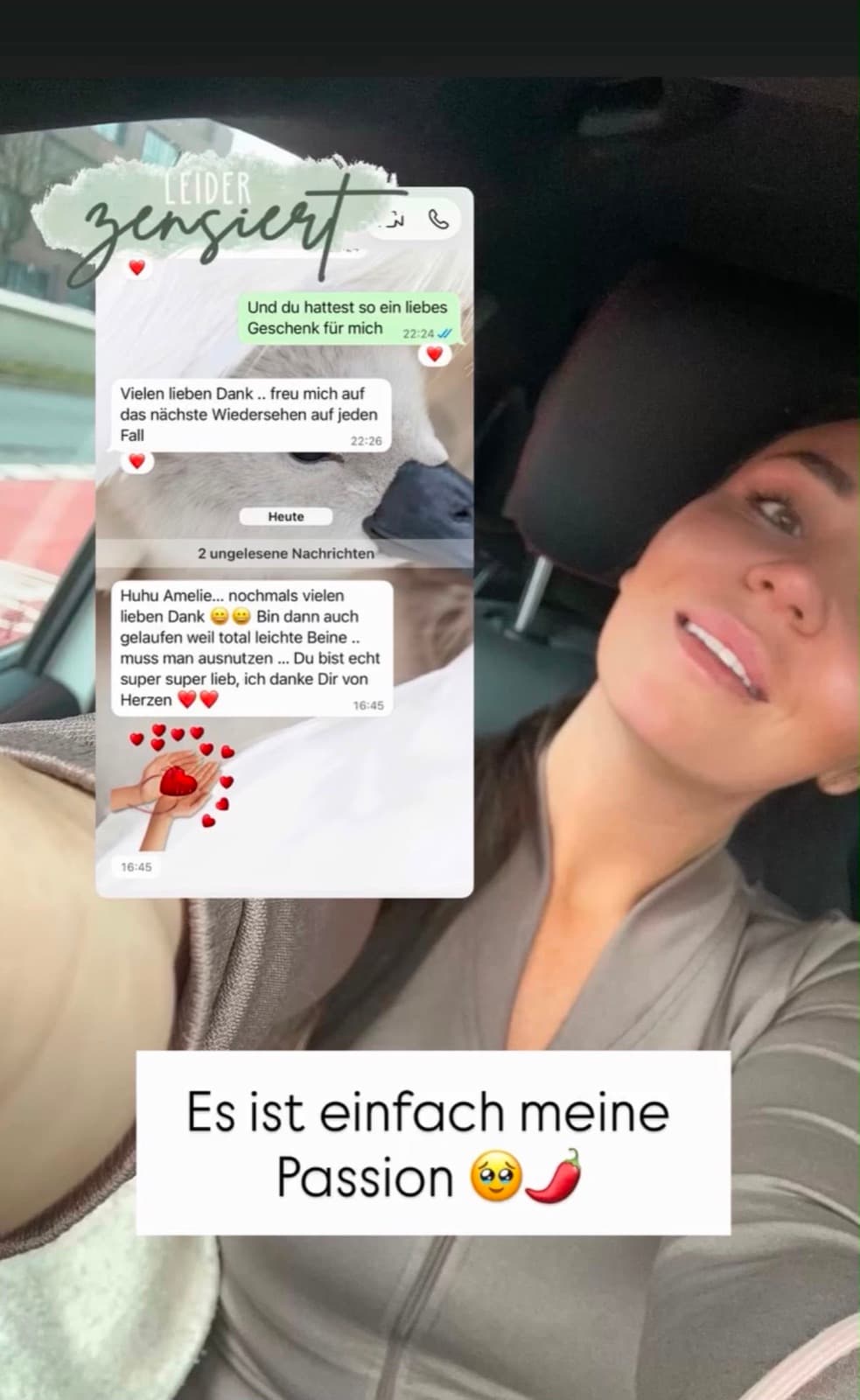 Nachricht einer Kundin nach der Behandlung, Beispiel 1