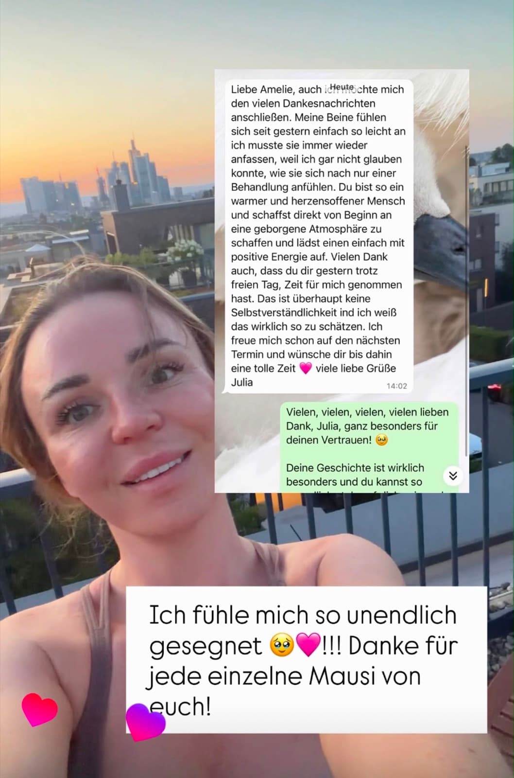 Nachricht einer Kundin nach der Behandlung, Beispiel 8