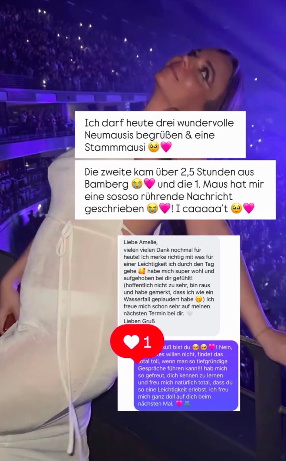Nachricht einer Kundin nach der Behandlung, Beispiel 12